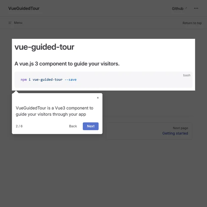 vue guided tour component